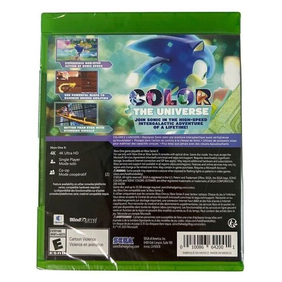 X-Box One Sonic Colors Ultimate Brand New Factory Sealed- US Edition - Picture 2 of 4